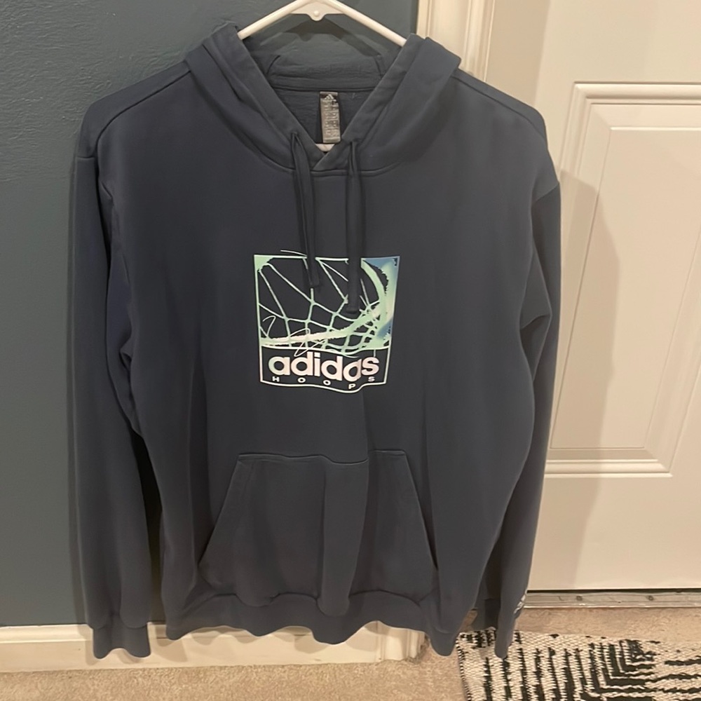 Navy blue mens medium adidas basketball hoodie